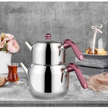 Feyza Design Şık Opal Orta Boy Çaydanlık Bronz Sap, Zarif ve Dayanıklı Tasarım