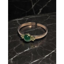 Anka Select Akik Taşlı Oval Otantik Bakır Bilezik %100 Bakır Bileklik