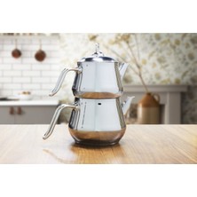 Feyza Design Aile Boy Çelik Kulp Çaydanlık Takımı, Dayanıklı ve Şık Tasarım