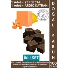 Wintoup #doğalsabun Bitkisel Organik Tüm Cilt Tipleri Yüz El Saç Için Uygun Zerdeçal Ardıç Katranı Ikili Set