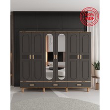 T&B Dova 6 Kapaklı Çekmeceli Gardırop - Tamamı Mdf