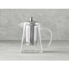 Feyza Design Şeffaf Demlik ve Cam Süzgeçli Teko Borosilkat Seti