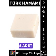 Wintoup #katısabun %100 Doğal Bitkisel El Yüz Saç Vücut Cilt Için Organik Türk Hamamı Sabunu 120 Gram 5 Adet