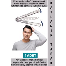 Wintoup Hediyelik Seyahat Gündelik Çanta Boy Paslanmaz Çelik Gövdeli Özel Şık Tasarımlı Katlanabilir Tarak