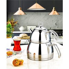 Feyza Design Büyük Boy Çaydanlık Ela 4 Parça Seti, Şık ve Kullanışlı Tasarım