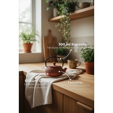 Feyza Design Linden Sümbül Döküm Demlik 300 Ml, Turuncu Renk, Şık ve Dayanıklı Tasarım
