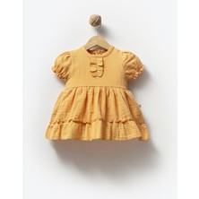 By Bubbles %100 Pamuk Kız Bebek Fırfırlı Müslin Elbise