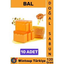 Wintoup #katısabun %100 Doğal Bitkisel El Yüz Saç Vücut Cilt Için Organik Bal Sabunu 120 Gram 10 Adet