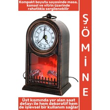 Wintoup #ledşömine Dekoratif Ev Ofis Hediyelik Klasik Saat Tasarımı Şık Efektli LED Işıklı Şömine 27 x 15 cm