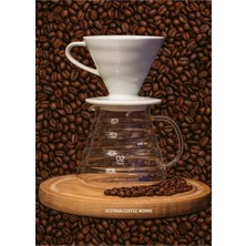 Feyza Design V60 Kahve Demleme Seti Seramik Aparat ve Cam Server 600 ml