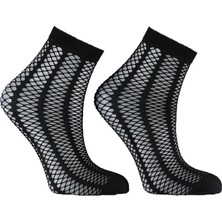 Desimo Siyah Şık Desenli Soket Kadın Çorabı 3 Çift