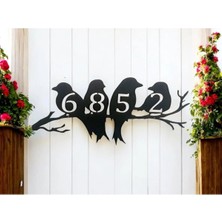 B2M Designs Doğal Kuş & Dal Tasarım Kişiye Özel Dış Mekân Numarası