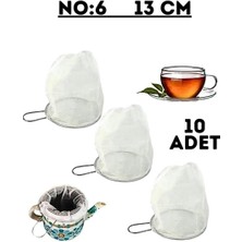 Feyza Design 10'lu Tül Demlik Süzgeç Seti, Yeniden Kullanılabilir, Bitki ve Çay Için