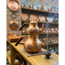 Feyza Design El Işlemesi Çaydanlık Takımı, Antik Eskitme Işlemeli, Büyük Boy Aile Seti