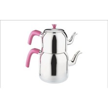 Feyza Design Mini Pembe Çaydanlık Takımı, Şık ve Kullanışlı Mutfak Seti