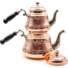 Feyza Design Bakır Üzümlü Zimbali Çaydanlık, Şık ve Dayanıklı Tasarım