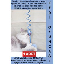 Wintoup Evcil Hayvan Pet Ilgi Çekici Sevimli Eğitici Elastik Yaylı Asılabilir Peluş Kedi Oyun Oltası 100 cm