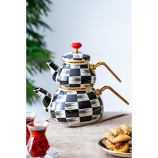 Feyza Design Emaye Çaydanlık Takımı, Şık ve Dayanıklı, Set Halinde, Zarif Tasarım