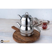 Feyza Design Paslanmaz Çelik Aile Boy Çaydanlık Takımı, Dayanıklı ve Şık Tasarım