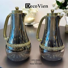 Feyza Design Şık ve Dayanıklı 2'li Içi Cam Termos Seti, Modern ve Kullanışlı Tasarım