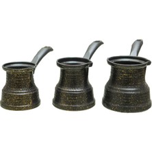 Feyza Design Granite 3'lü Kahve Cezvesi Seti, Şık ve Dayanıklı Tasarım