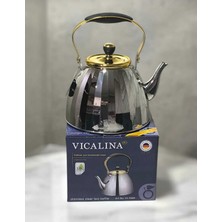 Feyza Design Altın Renkli 2'li Çaydanlık Takımı, Paslanmaz Çelik, Indüksiyon Uyumlu