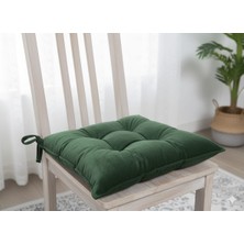 Lüx Şönil Silikon Dolgulu Yeşil Renk Sandalye Minderi 1 Adet 40X40CM