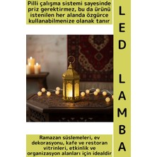 Wintoup #ledışık Ramazan Masa Süsleme Hediye Dekoratif Osmanlı Büyük Boy Altıgen Kubbe Gold Pilli LED Lamba