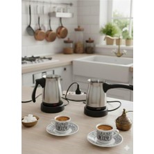 abnturk Elektrikli Paslanmaz Çelik 5 Fincan Kapasiteli Katlanabilir Sapı Cezve