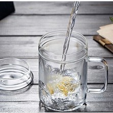 Feyza Design Kapaklı Kulplu Çift Kat Bitki Çay Bardağı 350 ml