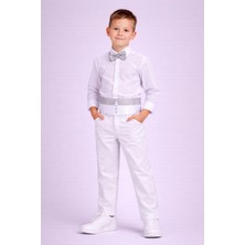 Ümitteks İş Ve Okul Kıyafetleri 77 Nisan Erkek Kombini Gömlek Pantolon Kuşak Papyon