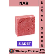 Wintoup #katısabun %100 Doğal Orjinal Bitkisel El Yüz Saç Vücut Cilt Için Organik Nar Sabunu 120 Gram 5 Adet