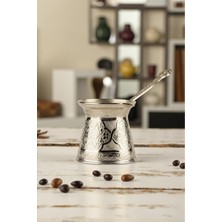 Feyza Design 6 Kişilik Döküm Cezve, Indüksiyon Uyumlu, Gümüş Renk, 390 ml