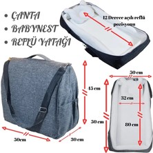 Anne Bebek Tasarımı 2’si 1 Arada Çantalı Taşınabilir %100 Pamuklu Anne Yanı Bebek Yatağı Babynest Bebek Reflü Yatağı 45x90 cm