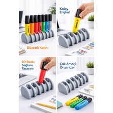 Yapı3D 9’lu 3D Baskı Kalem Düzenleyici Organizer – Masaüstü Fosforlu Kalem Tutucu Stand – Ofis & Okul Kalemlik