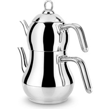 Feyza Design Aile Boy Metal Kulp Çelik Çaydanlık, Şahmeran Tasarımı