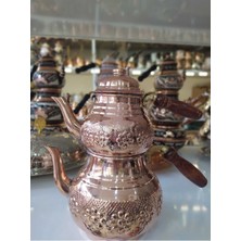 Feyza Design Bakır Büyük Boy Demlik Çaydanlık, Şık ve Dayanıklı Tasarım