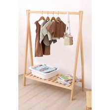 Moola Ahşap Ayaklı Elbise Askısı, Bebek ve Çocuk Askılığı, Çok Amaçlı Dolap ve Konfeksiyon Askılık