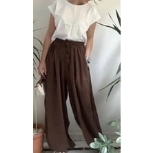 Lasorella Butik Kadın Modal Kahverengi Şalvar Pantolon