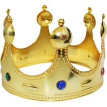 Just Cheap Store Plastik Kral Tacı Altın Renk Çocuk Boy