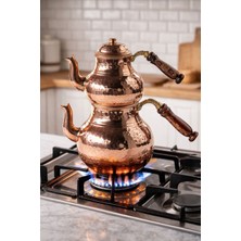 Feyza Design Bakır Çaydanlık, El Dövmesi, Gaziantep Üretimi, 900 Ml, 3 Kişilik