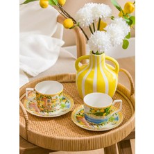 LC Waikiki Karışık Baskılı 2 Kişilik Porselen Kahve Fincan Takımı  (S6)