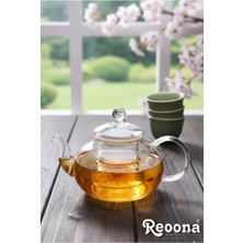 Feyza Design Cam Demlik, Borosilikat, Kapaklı, Süzgeçli, 1000 Ml, Şık ve Kullanışlı