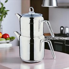 Feyza Design Paslanmaz Çelik Büyük Boy Silindir Çaydanlık, 1,5-3 L