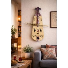 Seymen Bıçakçılık Rize Yazılı Bordo Mavi Desenli Saat Başı Çalan Kemençe Duvar Saati