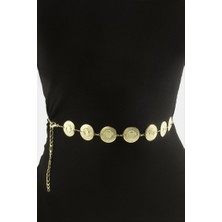 Zero Land Storozal Noktalı Metal Zincir Kemer - Sarı