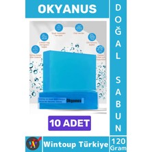Wintoup #katısabun %100 Doğal Bitkisel El Yüz Saç Vücut Cilt Için Organik Okyanus Sabunu 120 Gram 10 Adet
