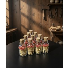 The Kibrit House  10'lu Şık Cam Tüpte Dünyanın En Küçük Kibrit Seti - Mantar Tıpalı