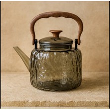 Feyza Design Ağaç Tutmalı Büyük Bitki Çay Demliği 1200 Ml, Doğal ve Şık Tasarım