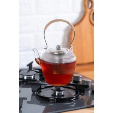Feyza Design Şeffaf Borosilikat Cam Çaydanlık 1100 Ml, Dayanıklı ve Estetik Tasarım